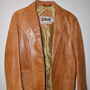 Schott New York City Sportswear Womens Vintage Leather Jacket Size 12